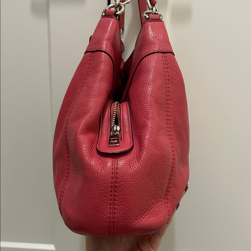 Coach Lexy Pebbled Leather Shoulder Bag in Strawberry Pink - Picture 9 of 13